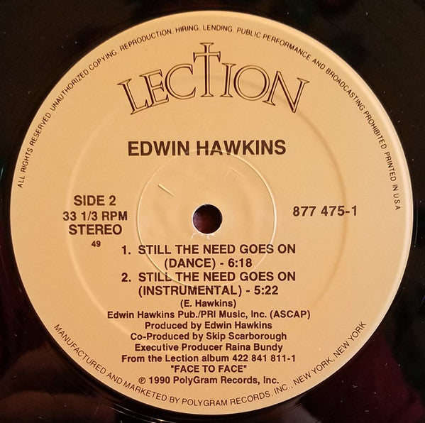 Edwin Hawkins : Still The Need Goes On (12")