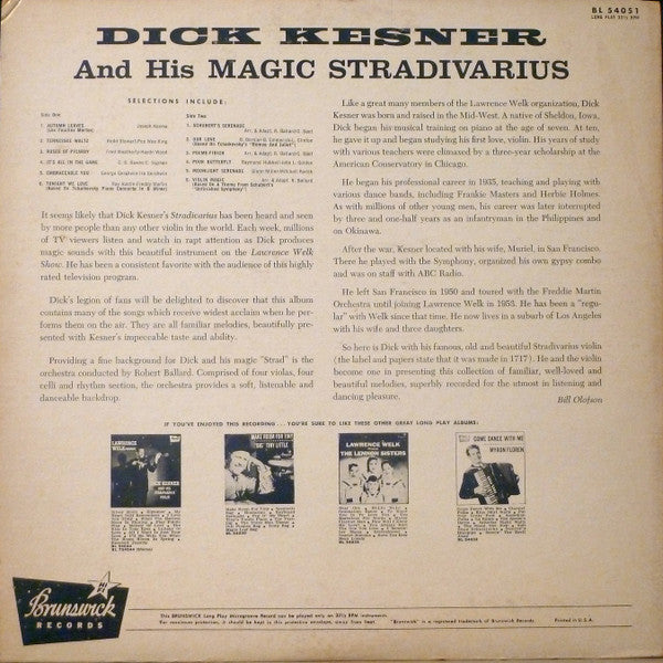Dick Kesner, His Magic Stradivarius And Orchestra : Dick Kesner And His Magic Stradivarius (LP, Album, Mono)