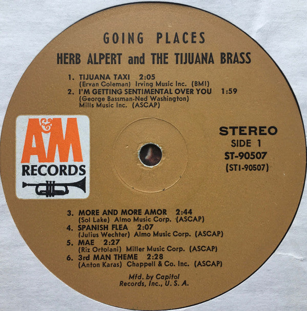 Herb Alpert & The Tijuana Brass : !!Going Places!! (LP, Album, Club)