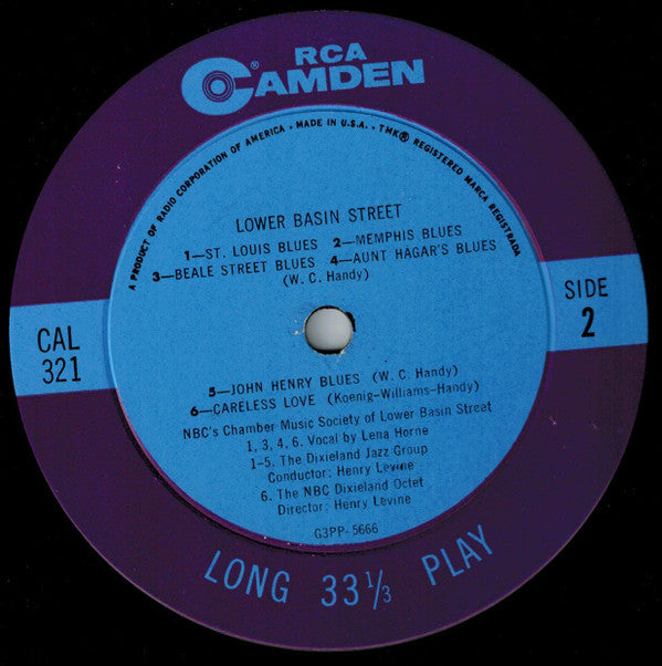 Dinah Shore, Lena Horne, Sidney Bechet, Dr Henry Levine's Barefooted Dixieland Philharmonic, Paul Lavalle And His Woodwindy Ten : NBC's Chamber Music Society Of Lower Basin Street (LP, Album, Comp, Mono)