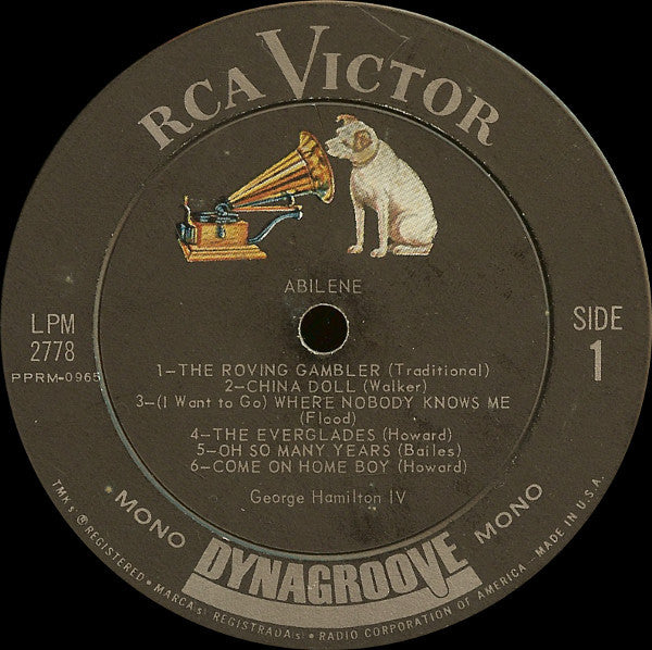 George Hamilton IV : Abilene (LP, Album, Mono)