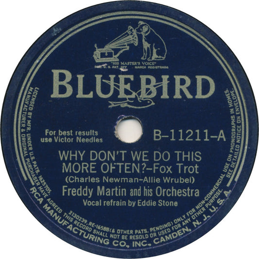 Freddy Martin And His Orchestra : Why Don't We Do This More Often? / Piano Concerto In B Flat (Shellac, 10", RP, Ind)