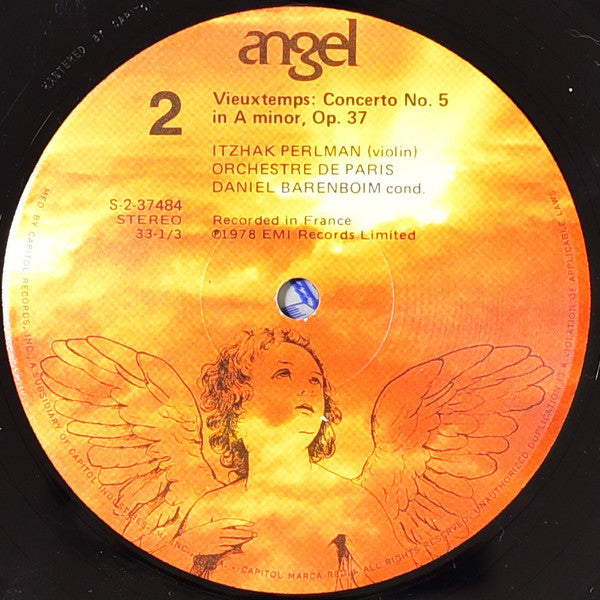 Henri Vieuxtemps / Itzhak Perlman, Orchestre De Paris : Daniel Barenboim : Violin Concertos No. 4 In D Minor / No. 5 In A Minor (LP)