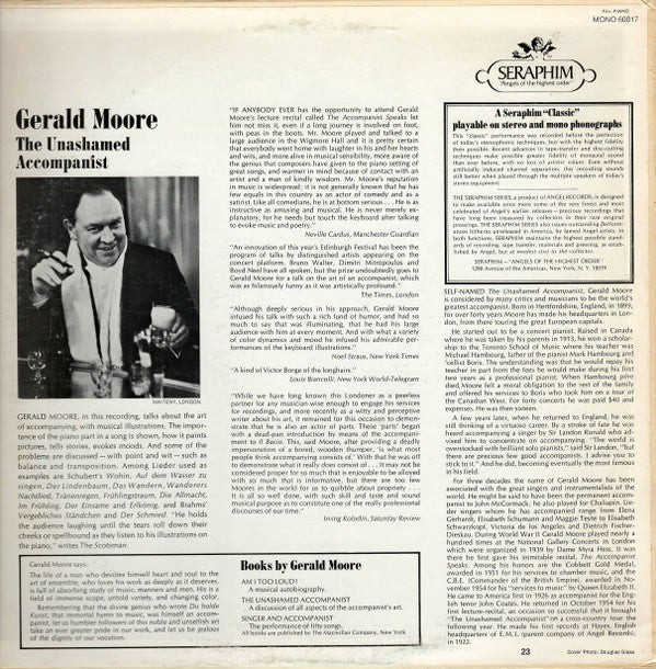 Gerald Moore : The Unashamed Accompanist (LP, Mono)