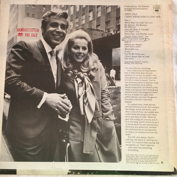 Jerry Vale : I Don't Know How To Love Her (LP)