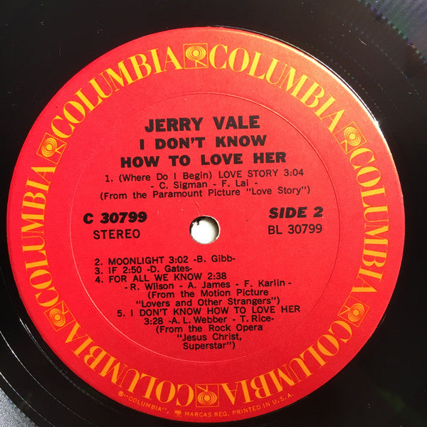 Jerry Vale : I Don't Know How To Love Her (LP)