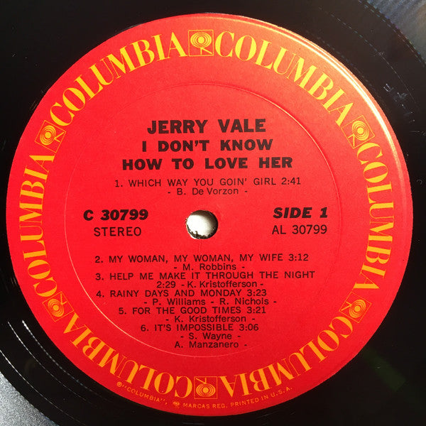Jerry Vale : I Don't Know How To Love Her (LP)