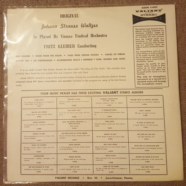 Johann Strauss Jr. : Johann Strauss Waltzes (LP)